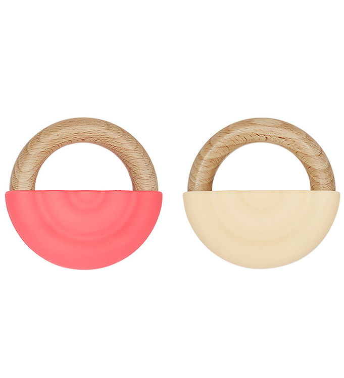 Bidering   Rainbow Teether   2 Pak   Cherry Red Vanilla fra Oyoy