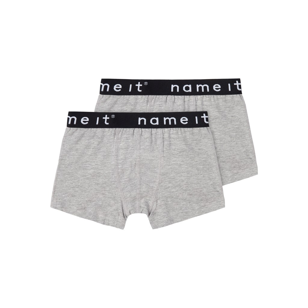 2 Pak Basis Boksershorts Grå fra Name It