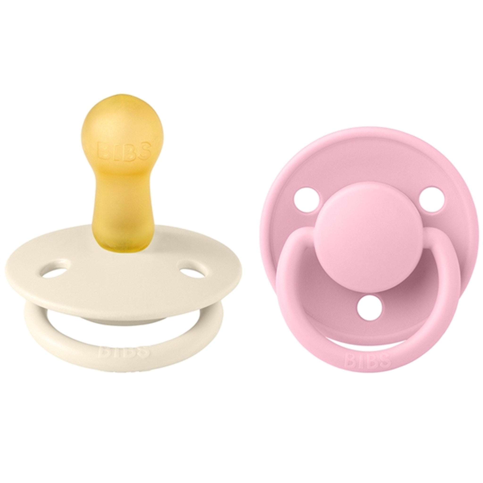 De Lux Latex Sutter 2 Pak - Rund Ivory & Baby Pink