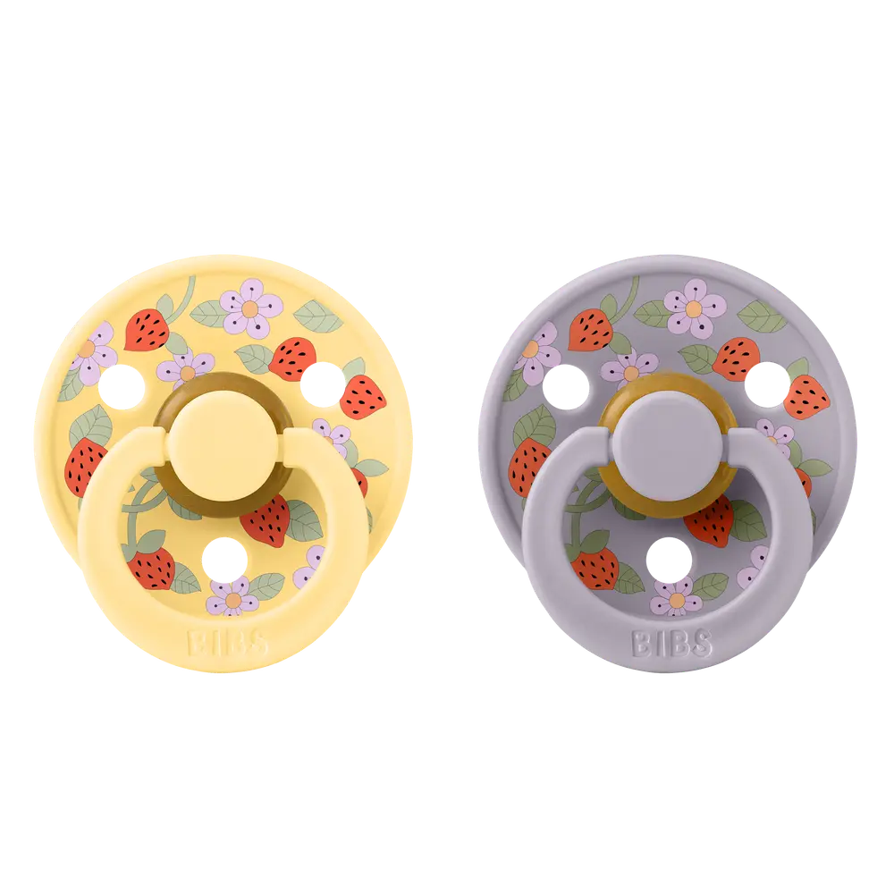 2 Pk Colour Strawberries And Cream Latex Str.2 Pale Butter Mix fra Bibs X Liberty