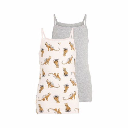 2 Pak Basis Tanktop Rosa Leopard fra Name It