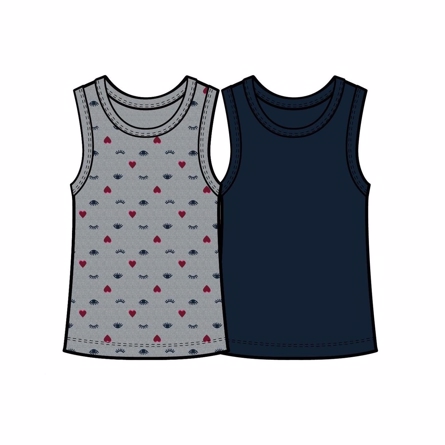 2 Pak Basis Tanktop Grey Heart fra Name It