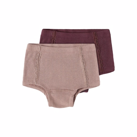 2 Pak Modal Tights Oliva Antler Grape fra Name It